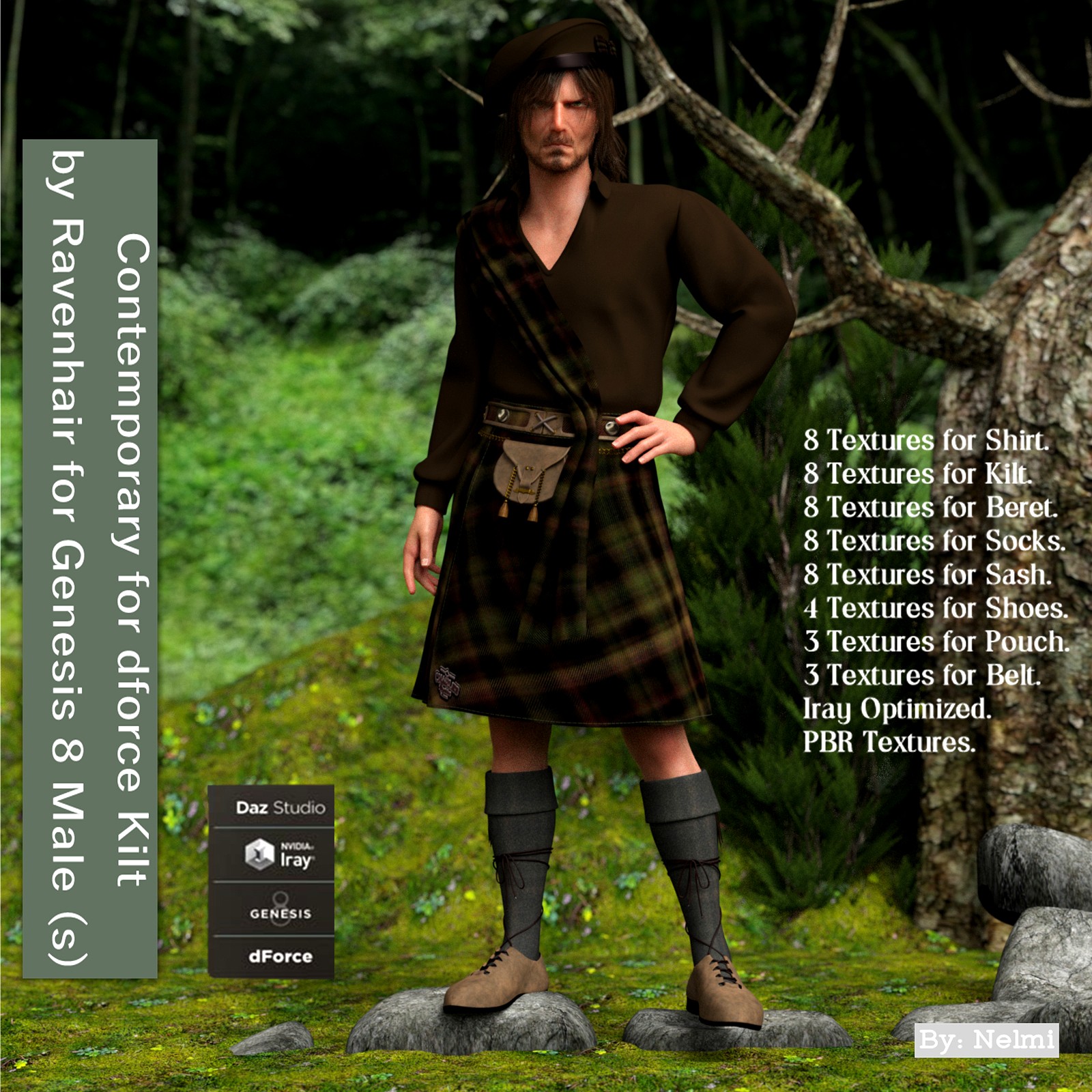 Contemporary for dforce Kilt for Genesis 8 Males