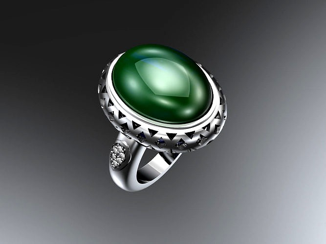 Cabochon ring | 3D