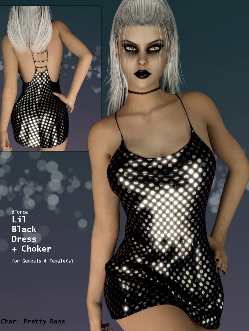 dForce lil Black Dress for Genesis 8 Females