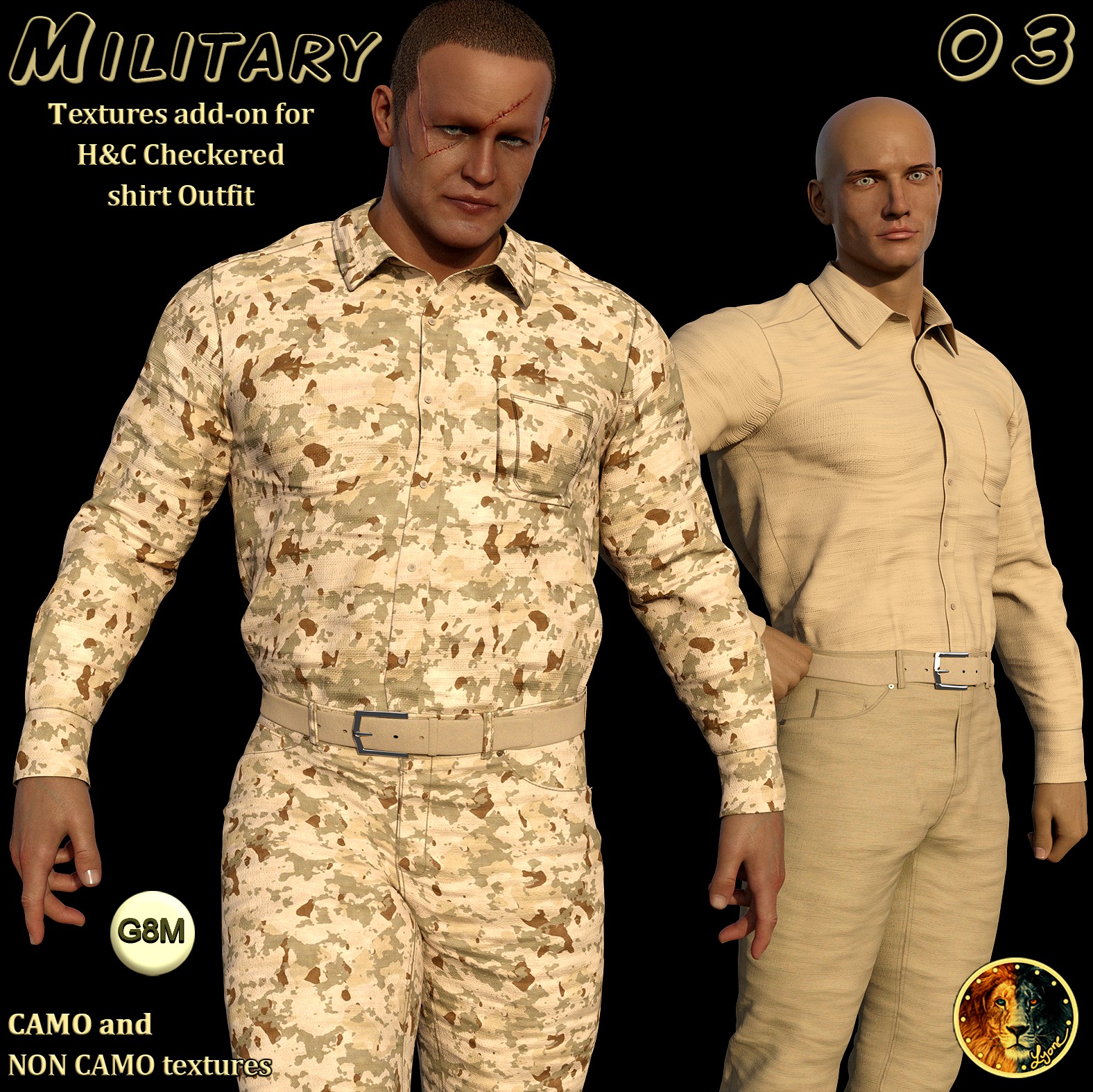 Military 03 for H&C Checkered Shirt Outfit for G8M