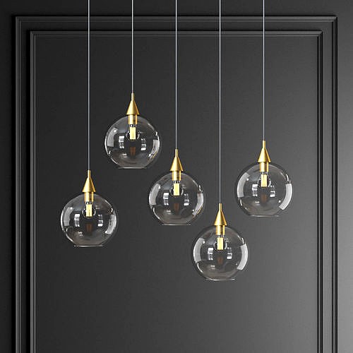 Firefly 5 bulb black pendant light