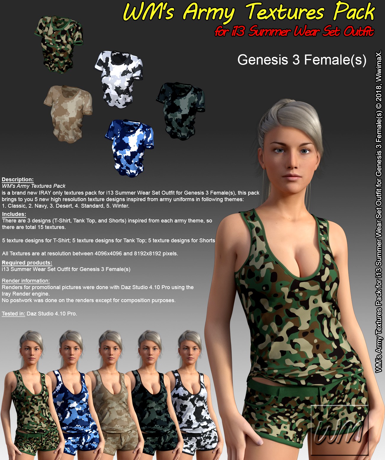 WM's Army Textures Pack for I13 Summer Wear Set Outfit