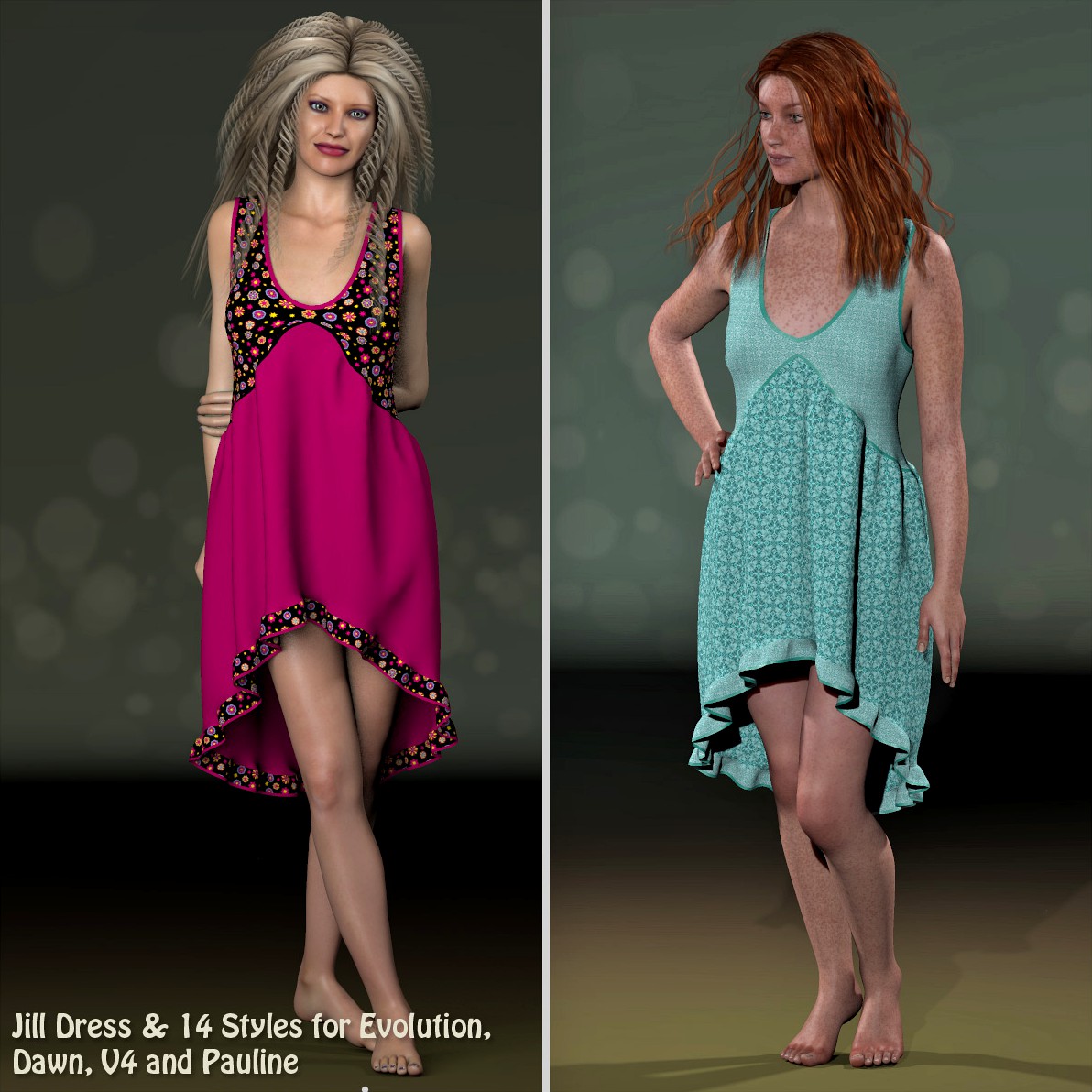 Jill Dress and 14 Styles for Evolution, V4, Dawn and Pauline