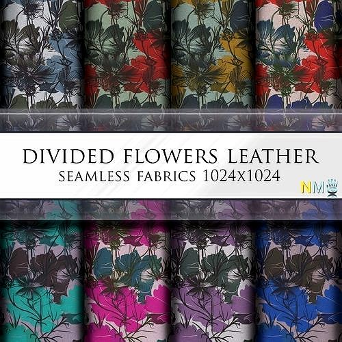 Divided Flowers Leather Fabrics Seamless Textures Se
