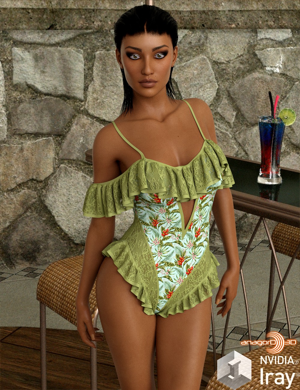 VERSUS - dForce - Frilly Swimsuit for G8F