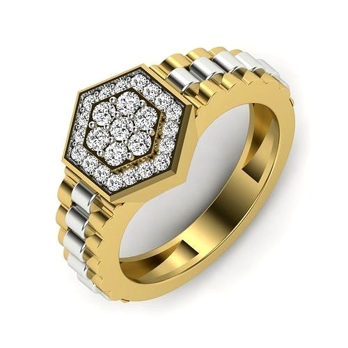 Diamond Gents Ring | 3D