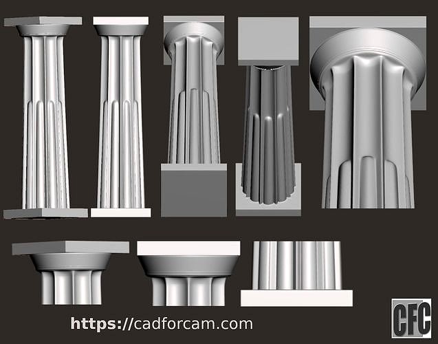 Doric Column with relief - 3d model for CNC - DoricColumnCFC03 | 3D