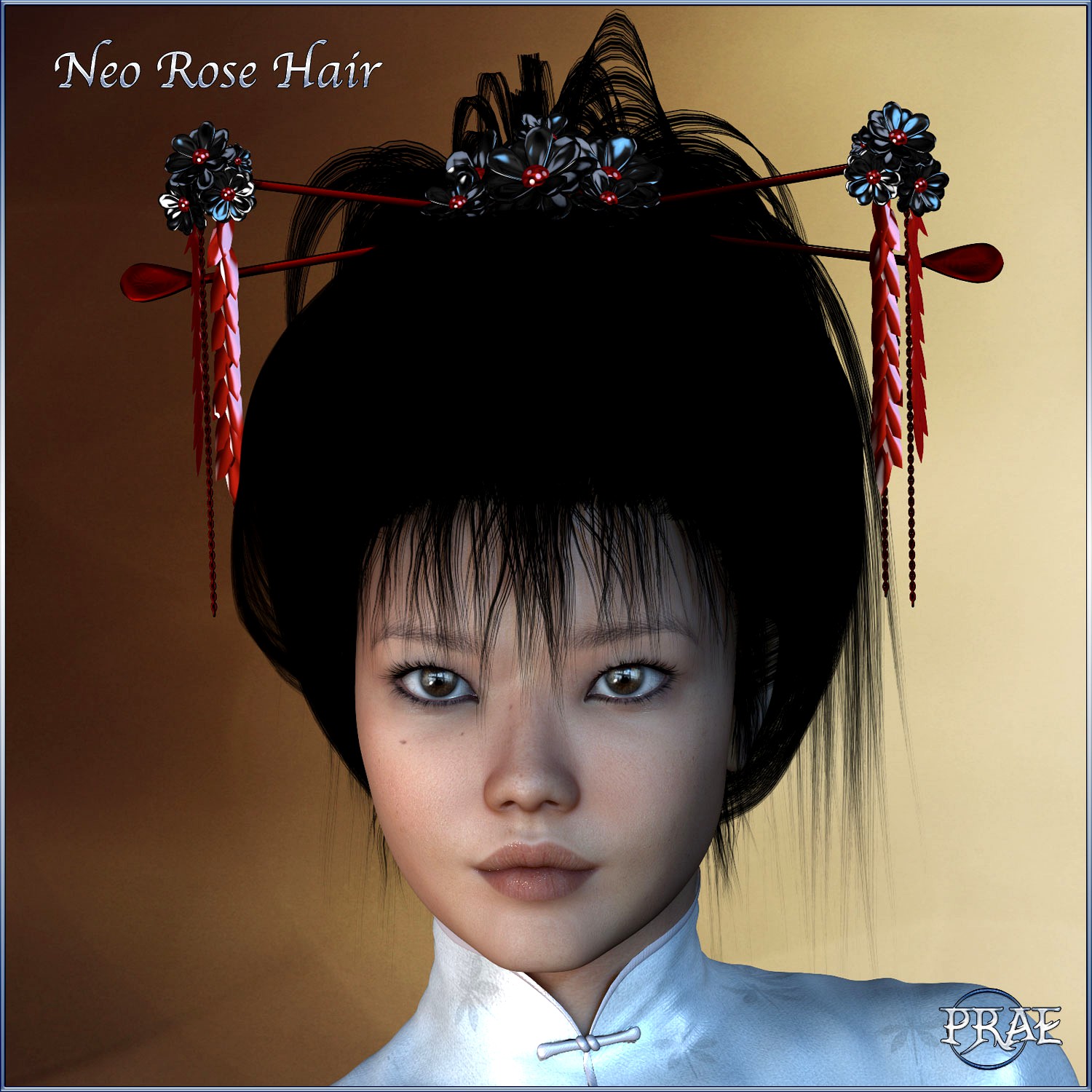Prae-Neo Rose Hair for V4 Poser