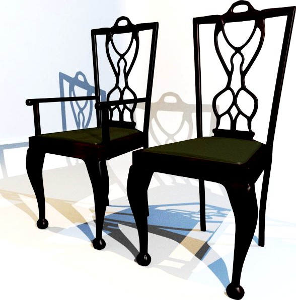 3D Model Dining chair set 3D Model