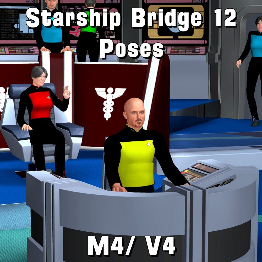 Starship Bridge 12: - Poses for M4  V4 and Poser