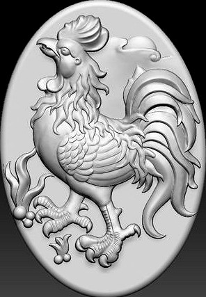 Pendant of rooster | 3D