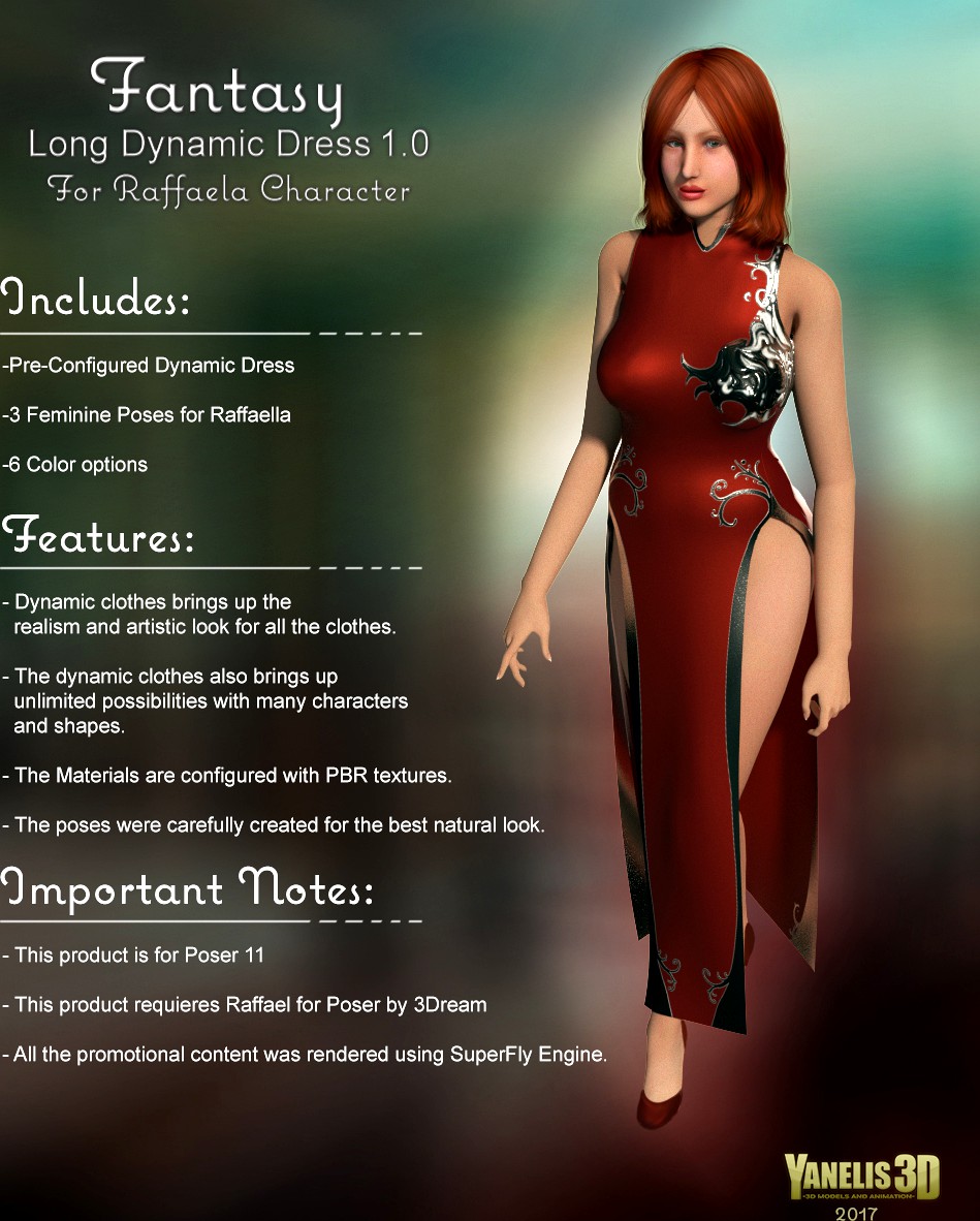 Y3D Dynamic Fantasy Dress 1 for Raffaella