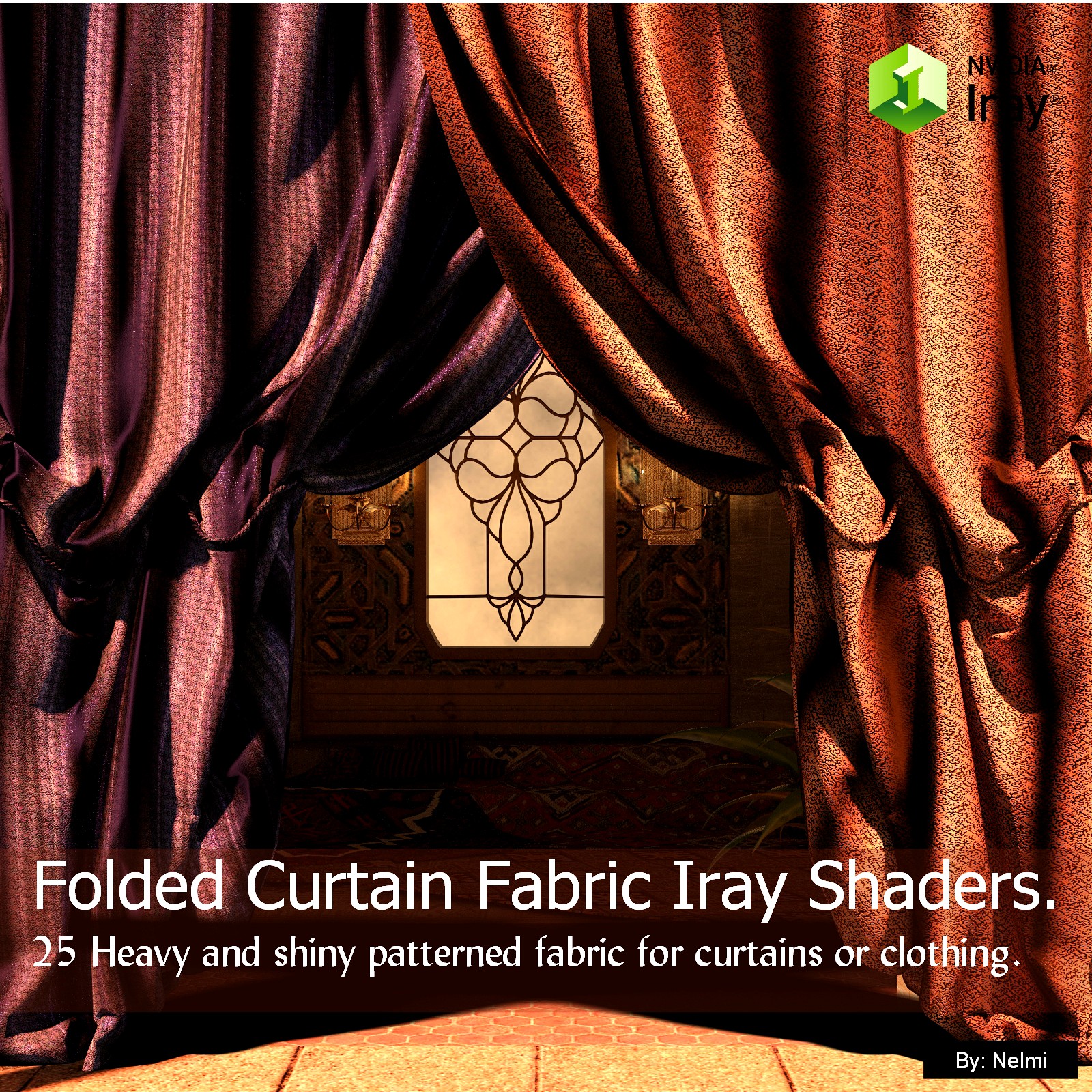 Folded Curtain Fabric - 25 Iray Shaders for Daz Studio