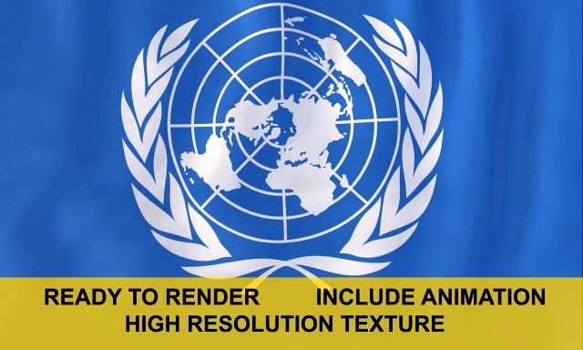 United Nations 3d Flag 3D Model