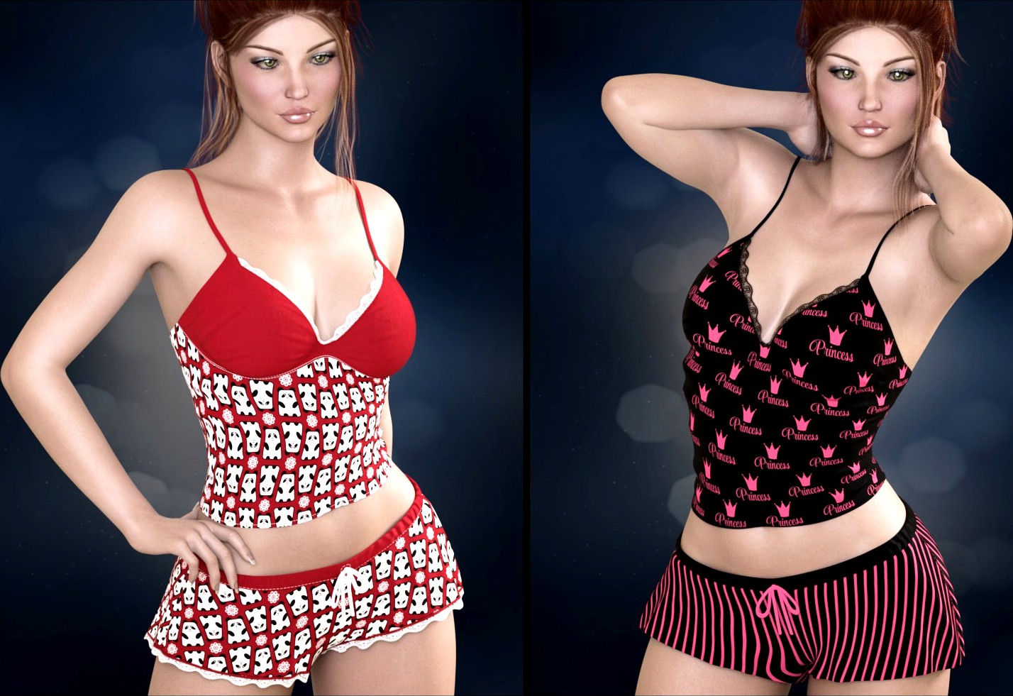 Private Moments: Sweetie PJ Set for Genesis 3 Females
