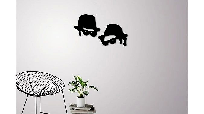 Men in black wall decoration | 3D