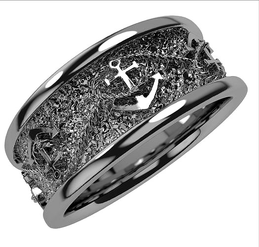 Nautical Wedding Band | 3D