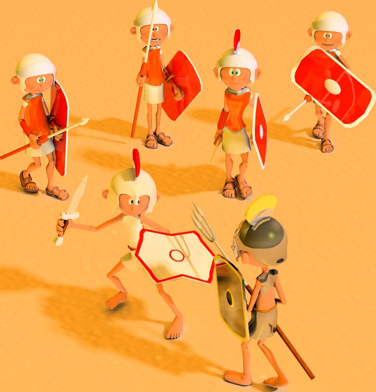 3DToons Roman Soldiers and Gladiators for Toon Generation