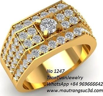 1247  luxury korea diamond ring for men | 3D
