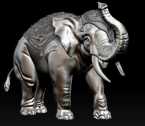 Digital Sculpture of Indian elephant | 3D