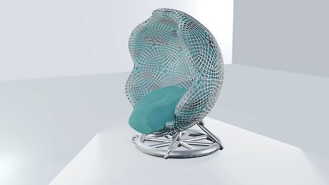 Abstract Spherical chair Blue