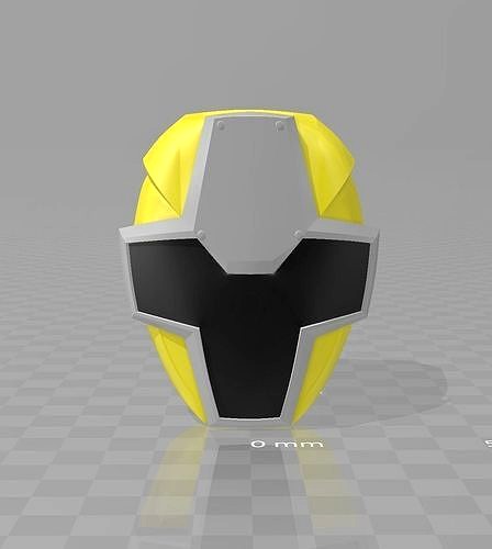 Power Rangers Yellow Ninja KiNinger Ninninger Helmet  | 3D