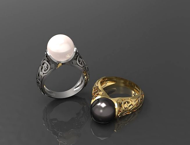 Ring with pearl | 3D