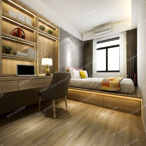 luxury modern bedroom suite in hotel