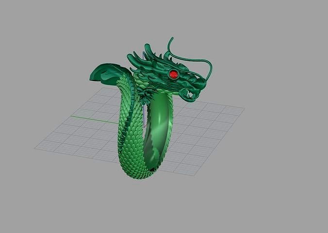 Men Dragon ring 3d print model | 3D