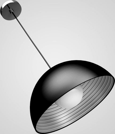 CGAxis Black Hanging Lamp 03 3D Model