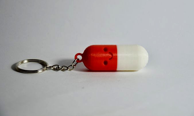 Smiling Pill Keychain | 3D