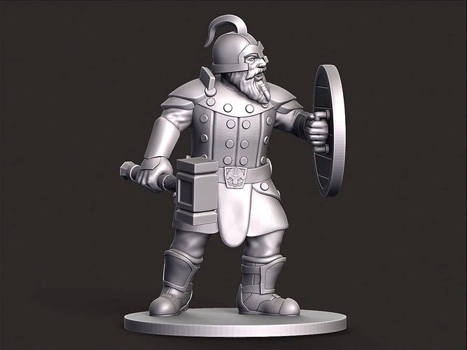 Dwarf Warrior Miniature | 3D