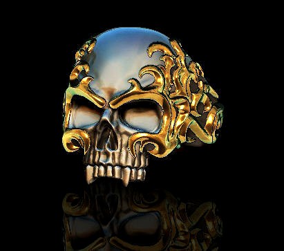 Flame skull ring | 3D