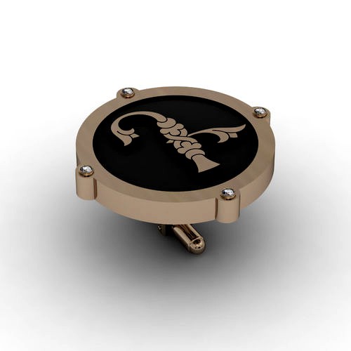 Cufflinks with armenian letter D | 3D