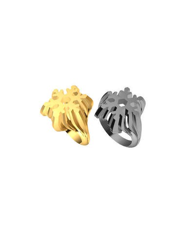 Snowflake Gold Ring | 3D