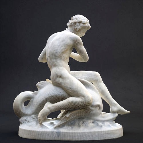 Arion assis sur le dauphin Orsay | 3D