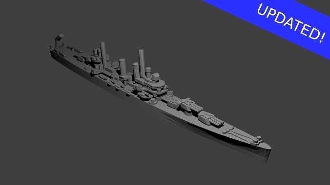 US Brooklyn Class Cruiser Warship | 3D