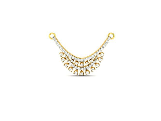 Gold Necklace With Diamonds 103 | 3D