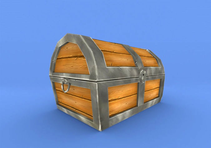 Treasure Chest Hand Painted