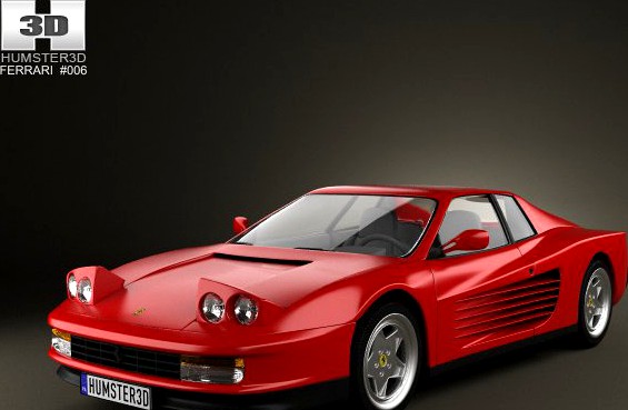 Ferrari Testarossa 1986 3D Model