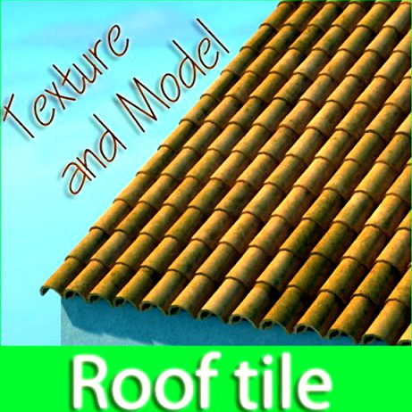 3D Model Tile Roof Dirty  Clean Textures 3D Model