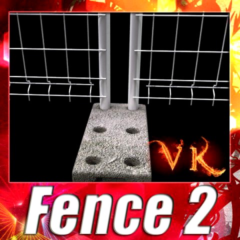 Fence 02  High Detailed 3D Model