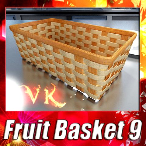 Wicker Fruit or Bread Basket 3D Model