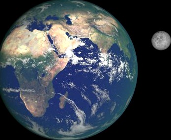 Photorealistic Earth and Moon 3D Model