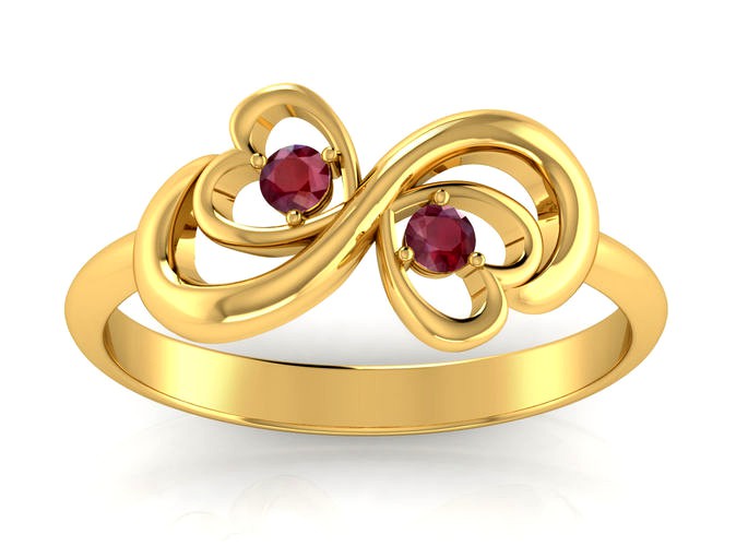 Infinity Heart Duo Ring | 3D