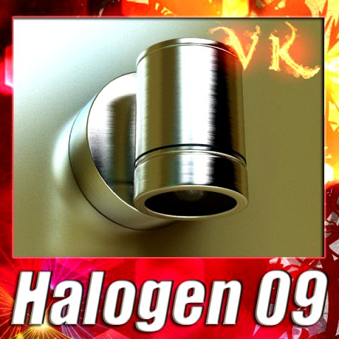 Halogen Lamp 09 Photoreal 3D Model