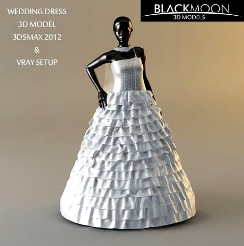 A Wedding Dress Models and Vray Studio Setup