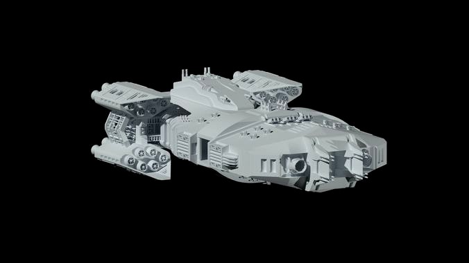 The spaceship Dreadnought 3D model