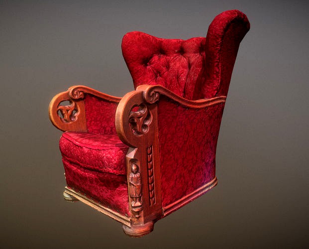 3D scaned photorealistic armchair