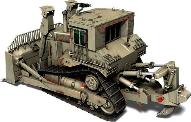 IDF Armored CAT D9R Bulldozer 3D Model